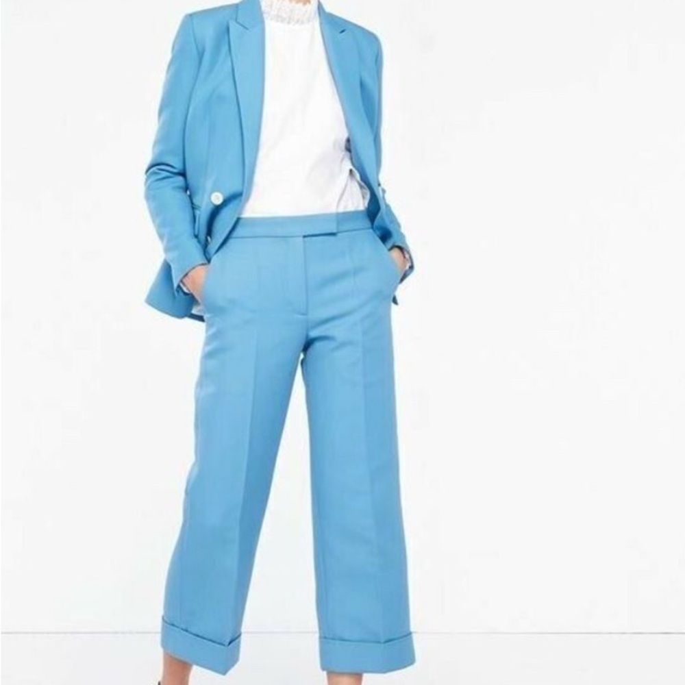 Sandro Blue High-Waisted Trousers